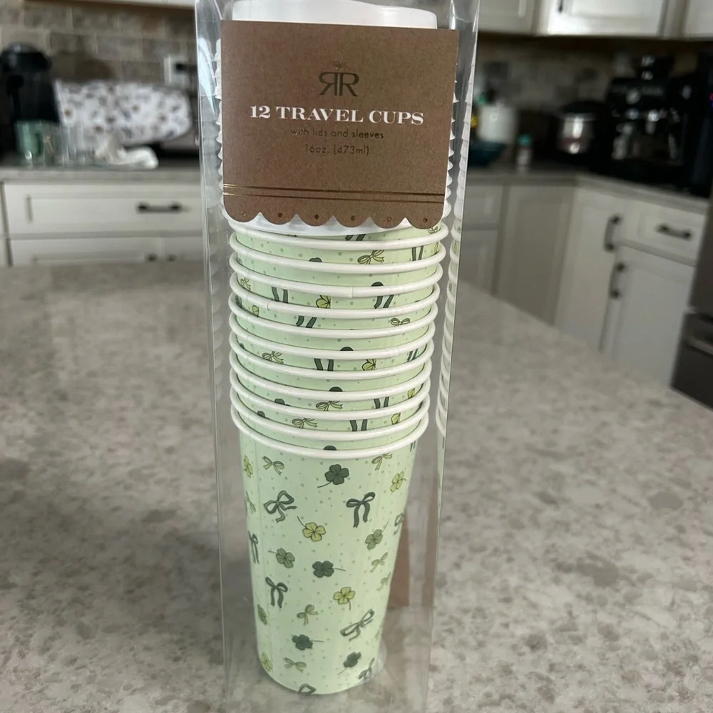 “New”Disposable Paper Travel Cups - St. Patrick's Day Designs (36 cups)